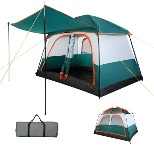 Treeboy bell tents for camping 4 person family large tent waterproof Green