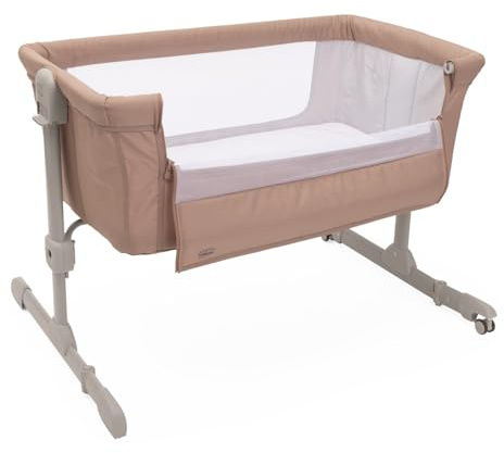 Chicco Next2Me Essential Babybett zum Anstellen, Co-Sleeping-Bett, kompatibel mit verschiedenen Betten, höhenverstellbar, gute Luftzirkulation, Matratze und Tasche inklusive, 0-6 Monate, Braun
