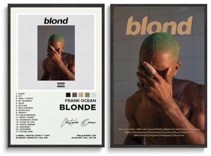 Ein Set Aus 2 Frank Blo-nd Oce-an Album Rahmenlosen Postern, Leinwandbildern, Wanddekorationen, Wohnzimmerpostern, Schlafzimmerbildern, Geburtstags- Und Feiertagsgeschenken 12x18inch(30x45cm)