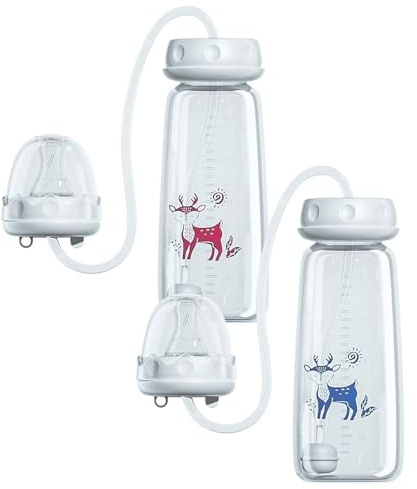 2 Stück Anti Kolik Trinkflasche, Fläschchen Für Das Fütterungssystem, Trinkflasche Mit Saugnippel Und Trinkhalm, Für Zuhause, Schlafzimmer, Küche