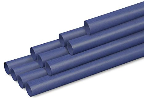 Clairefontaine 95763C - Karton mit 10 Rollen gerilltes Kraftpapier 65g, 3mx0,70m, Marineblau, 1 Karton