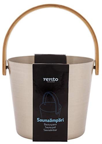 Rento - Saunaeimer - Aluminium mit Bambushenkel - Champagner - 5 Liter
