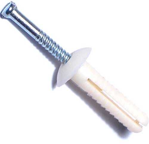 Hard-to-Find Fastener 014973285449 Nylon Mushroom Nail Drive Anchors, 1/4 x 1, Piece-100