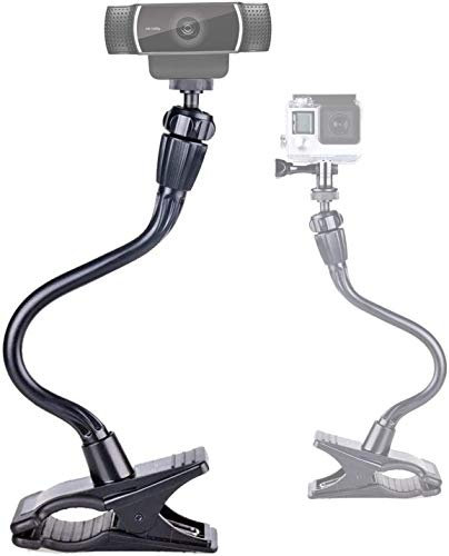 Smatree Webcam Soporte, Soporte de Pinza Flexible para Cuello de Cisne Compatible con Logitech Webcam C925e C922x C922 C930e C930 C920 C615, GoPro Hero 12,11,10,9,8,7,6,5, 4, 3, 3, 2, 1, (1/4 Rosca)