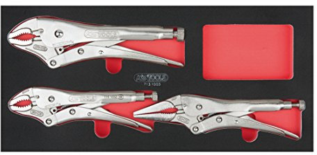 KS Tools 713.1003 - Module de pinces étaux automatiques - Pour servantes et établis - Empreinte des outils découpée au laser - Mousse imputrescible - 3 pièces