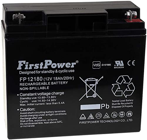FirstPower Batterie Gel-Plomb FP12180 12V 18Ah VDS, 12V, Lead-Acid [ Batterie Plomb ]