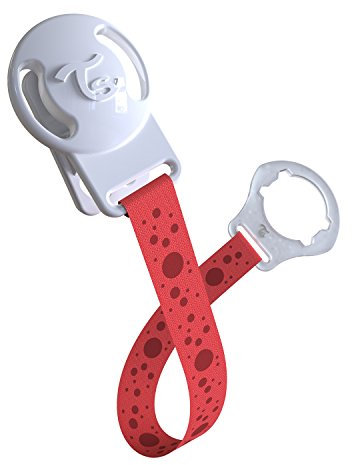 Twistshake Schnullerkette aus Stoff und Silikon, BPA Frei, Pfirsich