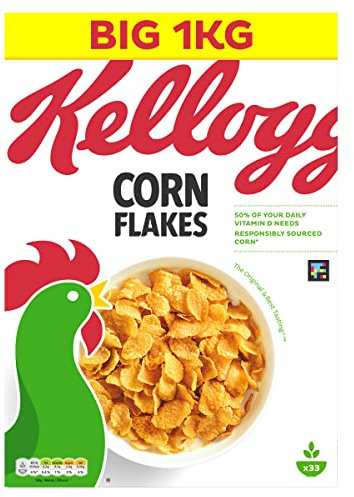 Kellogg's Corn Flakes Breakfast Cereal, 1kg