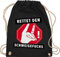 Turnbeutel Rucksack - Lehrer - Taschen - Rettet den Schweigefuchs - Unisize - Schwarz - jutebeutel schule tasche teacher fuchs beutel geschenk für referendariat lehrerinnen stoffrucksack geschenke