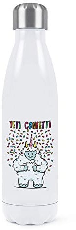 Yeti Confetti Double Wall Water Bottle Insulated Stainless Steel Sports Drinks 500ml White