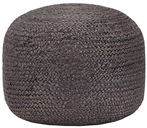 vidaXL Sitzpuff Pouf Sitzpouf Puff Sitzkissen Sitzhocker Fußhocker Hocker Fußbank Ottoman Fußbank Fußschemel Handgefertigt Dunkelgrau 45x30cm Jute