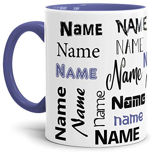 Tassendruck Tasse mit Name - Individuell/Personalisiert/Geschenk-Idee/Schön/Cambridge Blau