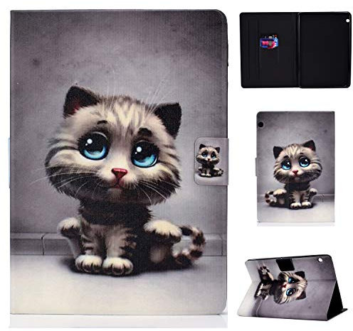 Huawei MediaPad T3 10 Tablet Funda, Bspring Slim PU Cuero con Soporte Funda Caso Case para 10.1 Huawei MediaPad T3 Tablet PC, Gato Mascota