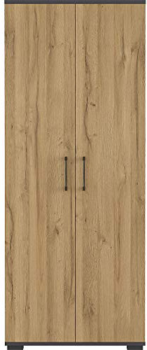 Germania Aktenschrank 4250-564 GW-Profi, in Graphit/Grandson-Eiche-Nb., mit Metallgriffen, 80 x 200 x 40 cm (BxHxT)