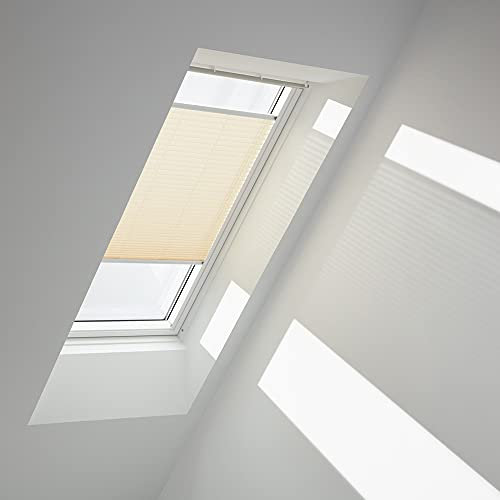 VELUX Original Plissee (FHL), Weisse Seitenschienen, SK06, Cremebeige/FHL SK06 1278SWL