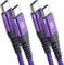 2Pack 3M USB C to USB C 60W Fast Charger Cable Compatible for iPhone 15 Plus Pro Max, Samsung Flip/Fold 5/4/3 S24 S23 S22 S21 A12/13/14 A21s/22/23 A34/A32 A54/53/52s A70/71 Pixel 8/7/6 MacBook/iPad