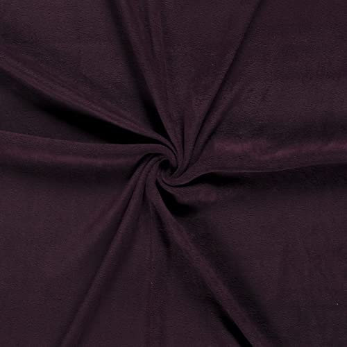 Fleecestoff Vliesstoff Fleece Stoff 50 Farben Zuschnitt ab 0,5m Meterware am Stück, Farbe:aubergine