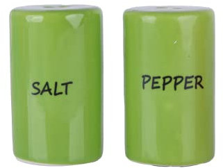 Servette Home Ceramic Shakers - Green Salt & Pepper, 2-Piece Set