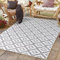 payé Outdoor Teppich Wetterfest - 120x170cm - Grau Weiß - Raute Gitter - Teppiche für Terrasse Balkon Garten Indoor