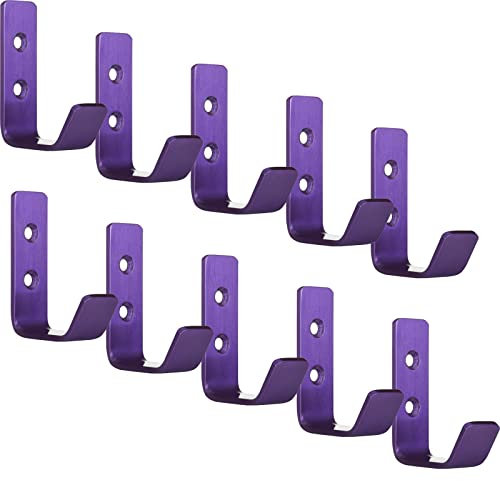 SOTECH 10 x Kleiderhaken Loxten 60 x 20 x 45 mm lila, Garderobenhaken aus echt Edelstahl, Wandhaken mit 3 mm Materialstärke, Jackenhaken mit abgerundeten Kanten