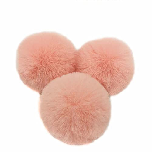10 STK 8cm Pompons Kunstfell Kaninchenfell Fellbommel,Kunstpelz Pom Pom Ball Plüschbälle Bommeln für DIY Handwerk Mützen Anhänger Dekoration Damen Mädchen Taschenanhänger Schlüsselanhänger,Sekt