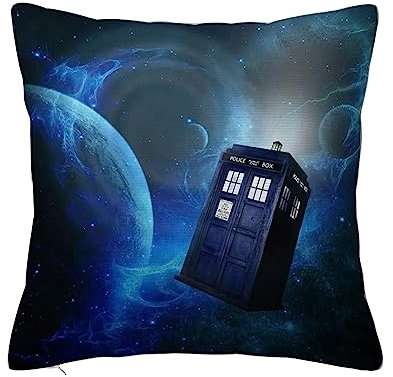 Überwurf Kissen Fall Quadratisch Kissenbezug,Doctor Who Thema Film Space Kunstdruck,Home Dekorative Sofa Sessel Schlafzimmer Wohnzimmer 45x 45cm