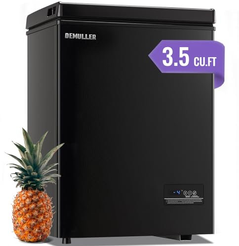 DEMULLER Mini congelatore a pozzetto profondo con schermo elettronico Free-Standing Top Door Freezer Termostato elettronico accurato fino a -17,2 °C nero