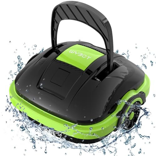 WYBOT Robot de Piscine sans Fil avec Double Moteur, Auto-stationnement, Forte Puissance d'aspiration Aspirateur de Piscine pour piscines Hors-Sol ou encastrées jusqu'à 50 m²