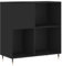 vidaXL Engineered Wood Record Cabinet - Sturdy and Spacious Vinyl Record Storage in Black with Industrial Style Iron Feet - Decor and Storage for Living Room