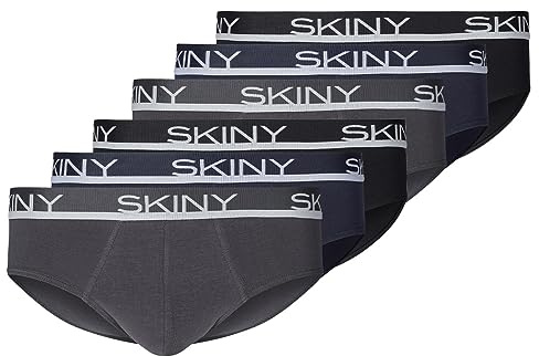 Skiny - Cotton - Slip/Unterhose - 6er Pack (XL Grau/Blau)