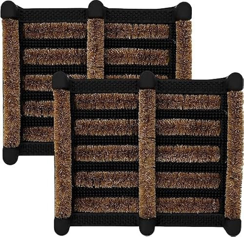 4All Door Mat 35x30cm – Heavy Duty Boot Scraper Door Mats Outdoor with Non-Slip Rubber Base – Outdoor Mat for Mud, Dirt and Wet Weather – Ideal for Garden, Patio or Porch (PACK OF 2)