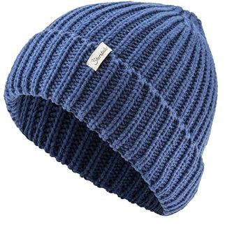 Sterntaler Strickmütze mit Umschlag - Unisex Beanie im coolen Fisherman Style - Weiche Kinder Wintermütze - Kobaltblau, 51