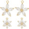 Beebeecraft 1 Box 6 Stück 2 Stile Zirkonia Blumen Charms 18K Vergoldet Blumen Gänseblümchen Kristall Strass Anhänger Charms Mit Biegering Für Schmuckherstellung DIY Ohrringe Halskett