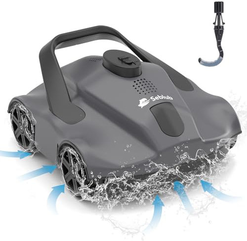 Seblub Poolroboter, Dual-Antriebsmotoren, Kabelloser Poolsauger Akku, One-Touch-Start, 130 Minuten Reinigungszeit, Automatisches Parken, Poolsauger Roboter mit 2,5-Stunden-Schnellladung, 2024 Neu