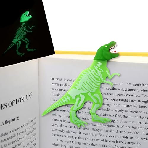 Kreatives Lesezeichen, 3D-Lesezeichen für Erwachsene und Kinder, Cartoon-Lesezeichen, lustiges Geschenk für Schulanfang, kreatives Geschenk, kreatives Lesezeichen (Nacht leuchtender Dinosaurier)