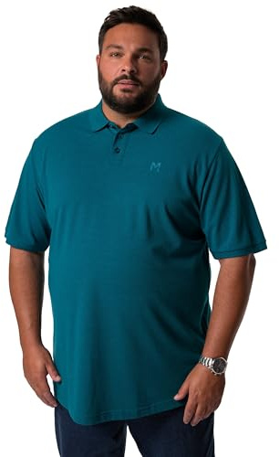 Men Plus Herren große Größen Übergrößen Menswear L-8XL Poloshirt, Basic, Piqué, Halbarm Rauchblau 5XL 836256760-5XL