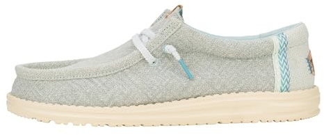 HEYDUDE Wally Jute Herrenschuhe, Herren-Schlupfschuhe, bequem, leicht, Cloud Blue/Dawn Blue, 47 EU