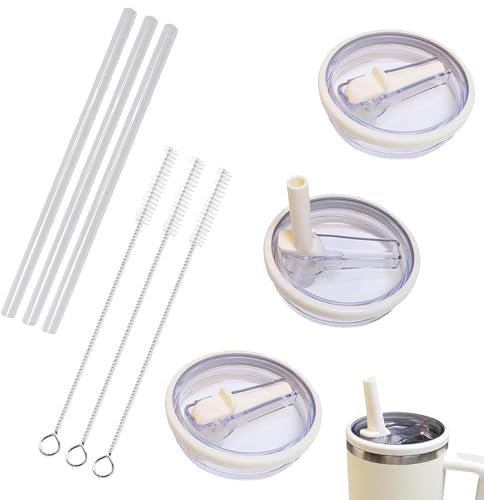 Stanley 3-Piece Cup Lid Set - Replacement Flip Straw Lids & Cleaning Brush