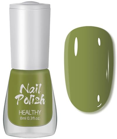 Quick Drying & Long Lasting Emerald Green Nail Varnish, 8ml - Natural & Breathable Nail Polish - No Need Cure, Autumn Winter Nail Art Manicure DIY at Home