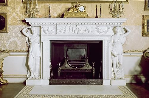 RZHRHJES Kunstwerk Bilder Leinwand Kunst Gemälde Leinwand Malerei Poster der Kamin im Staatssalon von Robert Adam Leinwand Wandbild für Heimdekoration 60x90cm