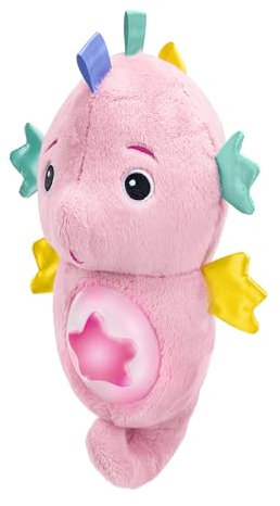 Baby Einstein Sea Dreams Peluche Veilleuse Hippocampe avec Bruit Blanc – Sons Apaisants Océan, Lumières Douces, Technologie Cry-Activée, 0+ Mois, Rose