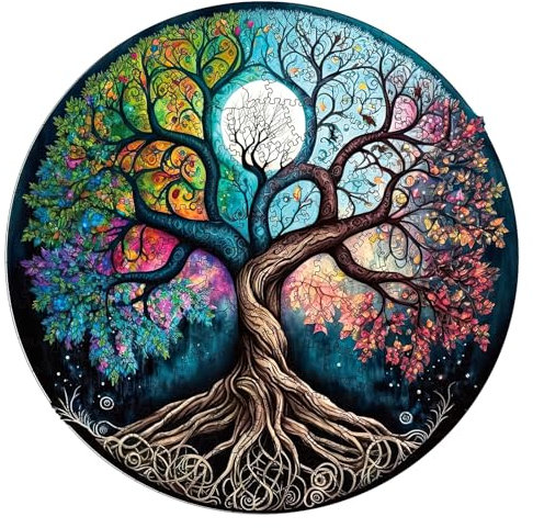 Tree of Life Wooden Puzzle for Adults & Kids – 200 Pieces, Wooden Jigsaw Puzzles with Animal-Shaped Pieces, Perfect for Family Fun, Enhances Problem-Solving Skills, for Puzzle Lovers
