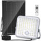 Aigostar-Faro led esterno con grande pannello solare,8000mAH,Batteria di Grande Capacità,Due modalità: sensore di movimento e sensore crepuscolare.Faretto LED solare con telecomando,6500K,IP66.