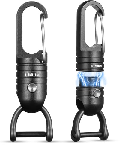 IUMIUN Small Magnetic Quick Release Keychain with Spring Key Clip and Key Ring-2 Button Lock System
