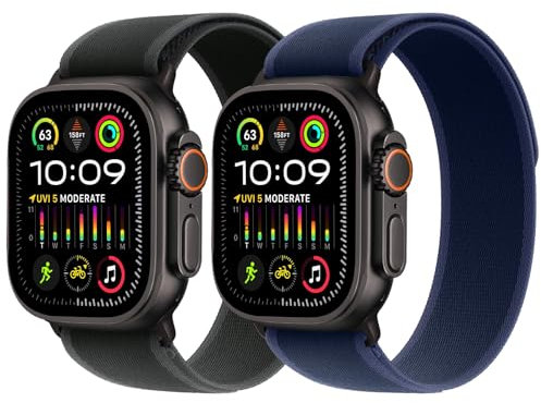Trail Loop Nylon Strap - Compatible with Apple Watch Ultra 2 Strap/Ultra Straps 49mm 45mm 44mm Men Women, Braided Elastic Weave Sport Band for iWatch Ultra 2, iWatch Ultra Series 10 46mm SE/9/8/7/6/5