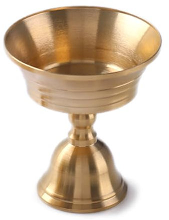 XuQiZZpp Support de lampe en laiton au beurre pour bougie chauffe-plat, décoration d'intérieur, autels, lampe à huile, bougeoir, fournitures bouddhistes, décorations de table