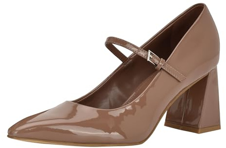 Calvin Klein Women's Naprina Pump, Light Brown Patent 230, 8.5
