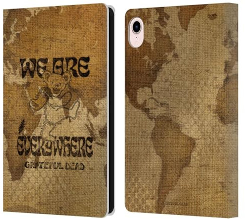 Head Case Designs sous Licence Officielle Grateful Dead Ours Vintage Graphiques Étui Portefeuille en Cuir Compatible avec Apple iPad Mini (2021/2024)