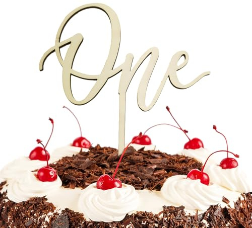 Wooden 'ONE' Cake Topper for First Birthday Celebrations - Eco-Friendly and Elegant Design