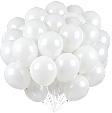 Solinorex 100 Stück Weiße Latex-Luftballons 30 cm (12 Zoll) – Premium-Partyballons aus Naturlatex mit Matt-Oberfläche für Hochzeiten, Geburtstage & Feierdekoration (Weiß, Ø30,48 cm)
